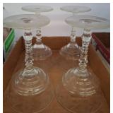Four Glass Stemware Goblets