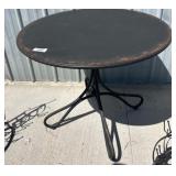Round Metal Table with Tripod Base