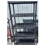 Five-Shelf Black Plastic Storage Unit