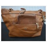 Coach Leather Tote With Matching Wristlet