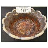 Fenton Marigold Carnival Glass Bowl