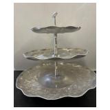 Three-Tier Silver-Tone Serving Tray
