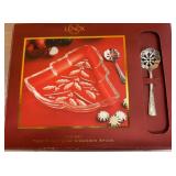 Lenox Holiday Tree Candy Dish with Bonbon Spoon