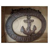 Cast Iron Anchor-Themed Welcome Sign