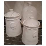 Three Ceramic Canisters by LuLu & Co.