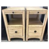 Painted Wood Side Tables with Drawers