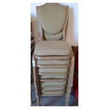 Stackable Metal Frame Chairs with Upholstery
