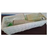 Glass Bottles in White Basket