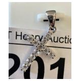 925 Silver Cross Pendant With Stones