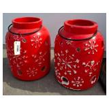 Red Ceramic Lanterns With Cutout Designs r3 outsid