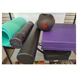 Exercise Equipment Lot with Foam Pads and Ball
