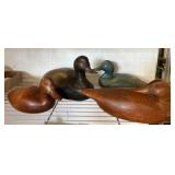 Carved Wood Duck Decoys, Assorted Styles