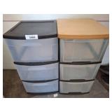 Two Plastic Storage Drawer Units