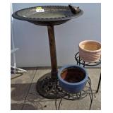 Metal Birdbath with Pots and Plant Stands r3 outsi