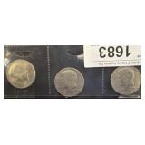 Three 1776-1976 Bicentennial Kennedy Half Dollars