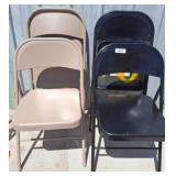 Folding Chairs in Black and Beige