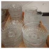 Clear Pressed Glass Bowls, Mixed Patterns