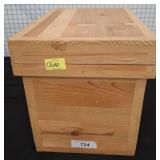 Wooden Storage Box With Metal-Lined Interior