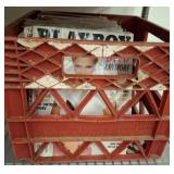 Playboy Magazines in Red Plastic Crate