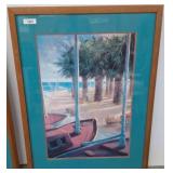 Framed Beach Scene Art Print