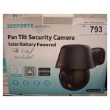 Zeporte Pan Tilt Security Camera, Solar Powered