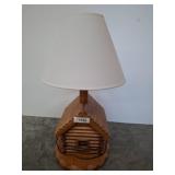 Log Cabin-Themed Table Lamp with Shade