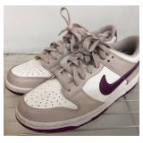 Nike Dunk Low Sneakers, Size 5.5Y, White/Purple