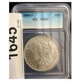 1885-O Morgan Silver Dollar, ICG MS65