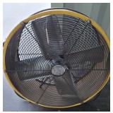Industrial-Style Metal Floor Fan With Yellow Frame