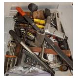 Plastic Bin with Assorted Hand Tools