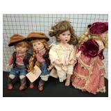 Four Porcelain Dolls by Various Makers