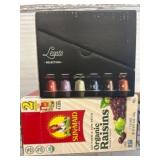 Legato Coffee Pods and Organic Raisins