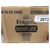Folgers Instant Latte French Vanilla, 6 Cans