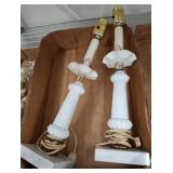 Milk Glass Table Lamps with Brass Fittings