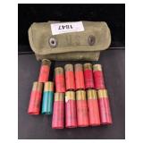 13 Shotgun Shells with Canvas Pouch