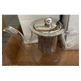 Glass Teapot with Metal Infuser and Lid