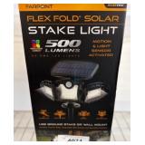 Farpoint Flex Fold Solar Stake Light, 500 Lumens