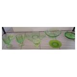 Green Depression Glass Tableware