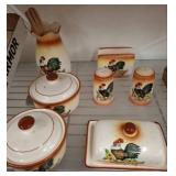 Ceramic Rooster-Themed Kitchenware Set