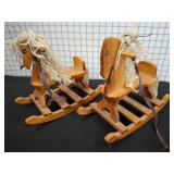 Wooden Rocking Horses with Yarn Manes