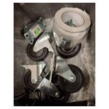 Plastic Bin With Mixed Casters and Accessories