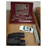 Drafting Set with Binoculars and Model Car