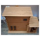 Wooden Two-Level Dollhouse with Porch