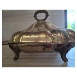 Silverplated Serving Dish with Lid and Handle