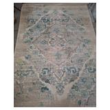 Victoria Area Rug, Cream and Blue Pattern