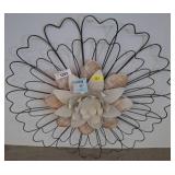 Metal Wall Decor With Layered Floral Design