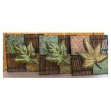 Three Decorative Metal Leaf Plaques
