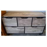 Wood-Style Storage Cabinet on Casters