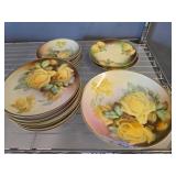 Plates with Yellow Rose Motif