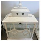 White Wooden Lantern-Style Display Cabinet